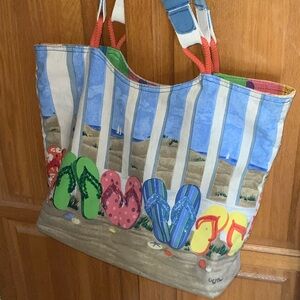 🌟Add-on item Paul Brent Colorful Beach Scene Tote Bag